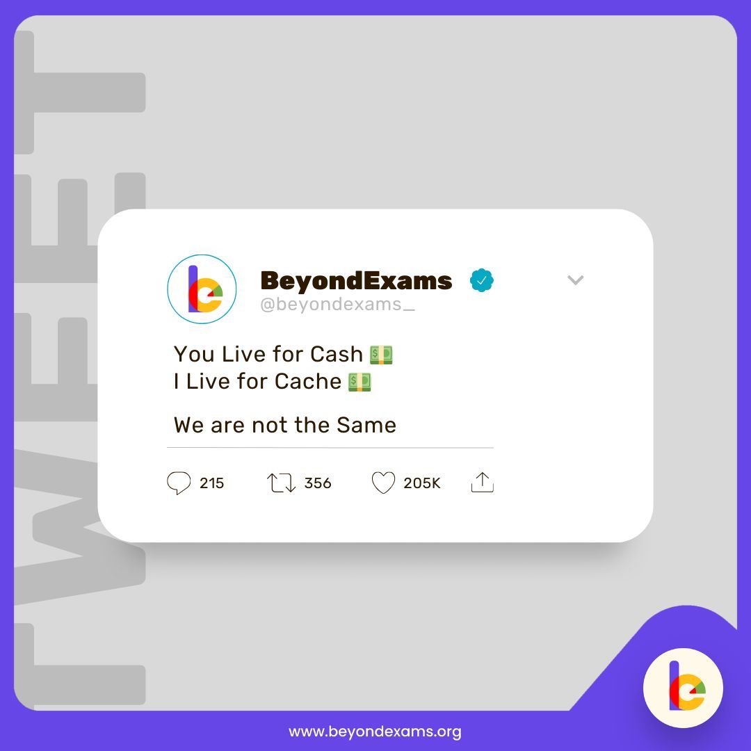 Beyondexams_'s tweet image. Cache on the weekdays, cash on the weekends. 💰
#websitedevlopment #appdevlopment #websitesdevelopment #beyondexams