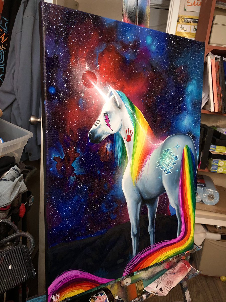 fin89fin89's tweet photo. “Warpony 🦄”
18x24 inch canvas 🖼️ with acrylic paint 🎨.
#IndigenousPeoples #navajo #NativeAmerican #fin89 https://t.co/OfnuSbZ7He