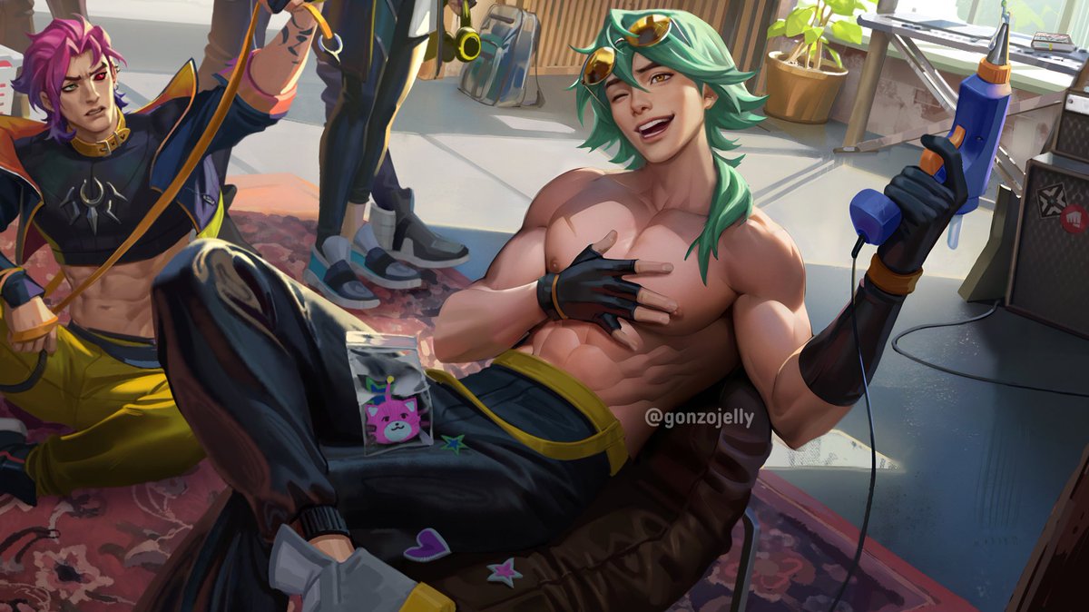 _GENJIRO's tweet photo. Thank you for 10k!!
I got shirtless Ezreal for y’all.

✨Let this post reach ✨
• 2000 likes❤️
• 800 retweets🔄
For me to post PANTLESS version!!!

#HEARTSTEEL https://t.co/p4PT2bVxaD