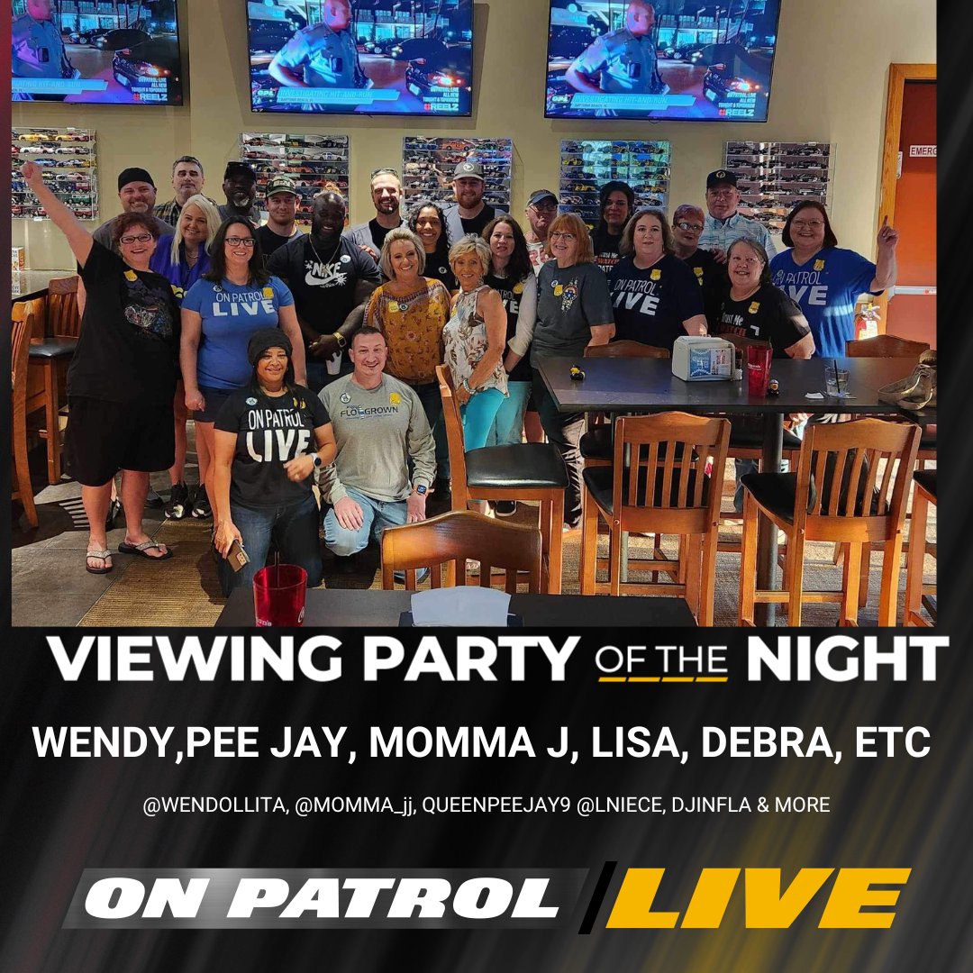 ReelzChannel's tweet photo. Tonight's #OnPatrolLive #ViewingpartyoftheNight was set up by @wendollita down in Daytona Beach, Florida, and loads of you in #OPNation showed up! Congratulations, Wendy, @Momma_JJ, @QueenPeeJay9, @lneice, @DJinFla and all the rest!

#OPLive #REELZ https://t.co/admnI1MrjW