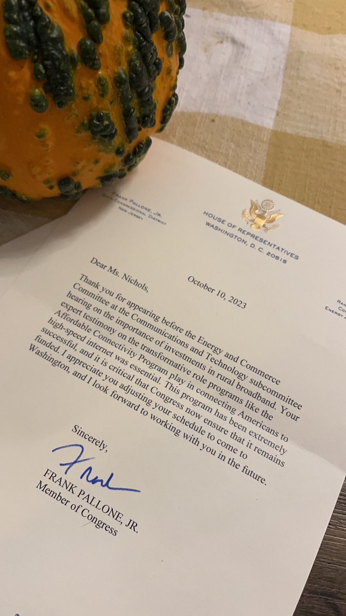 Thanks for having me <a href="/FrankPallone/">Rep. Frank Pallone</a>, I look forward to seeing how we close the digital divide. #saveacp #internetforall #ruralbroadbandmatters