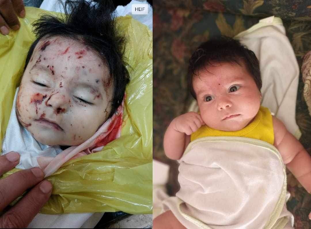 Zeinobia's tweet photo. #LateHumansofGaza: Maria Khaled Al-Shanti #GazaGenocide #NoNumbers: Four months old Maria was killed while she was in the arms of her dad... https://t.co/Jq1mcZxEgf https://t.co/Ym0uOMA8zA