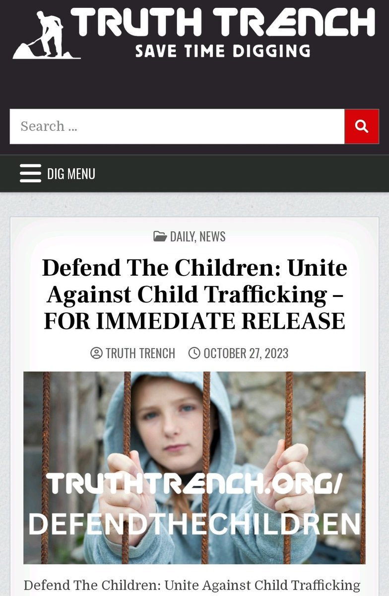 Toni Triano (@toni_triano) on Twitter photo <a href="/drawandstrike/">Brian Cates - Political Columnist & Pundit</a> 🔥 TRUTHTRENCH
CALL TO ACTION!
#SAVEOURCHILDREN
"Defend The Children: Unite Against Child Trafficking – FOR IMMEDIATE RELEASE
TruthTrench.org/defendthechild…
truthtrench.org/defendthechild… <a href="/drawandstrike/">Brian Cates - Political Columnist & Pundit</a> 🔥 TRUTHTRENCH
CALL TO ACTION!
#SAVEOURCHILDREN
"Defend The Children: Unite Against Child Trafficking – FOR IMMEDIATE RELEASE
TruthTrench.org/defendthechild…
truthtrench.org/defendthechild…