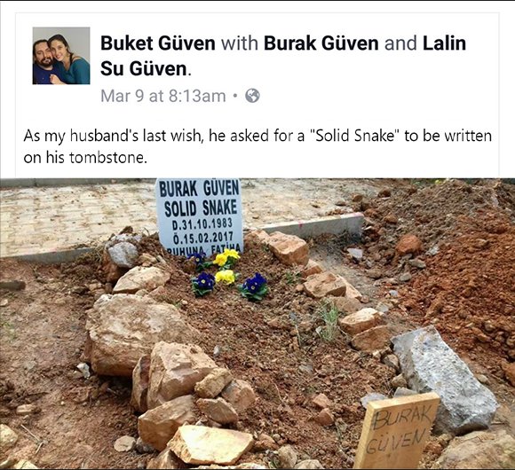 Hey <a href="/Konami/">Konami</a> please honor that guy ! Look at his tombstone. He is biggest fan of Metal Gear Solid series.