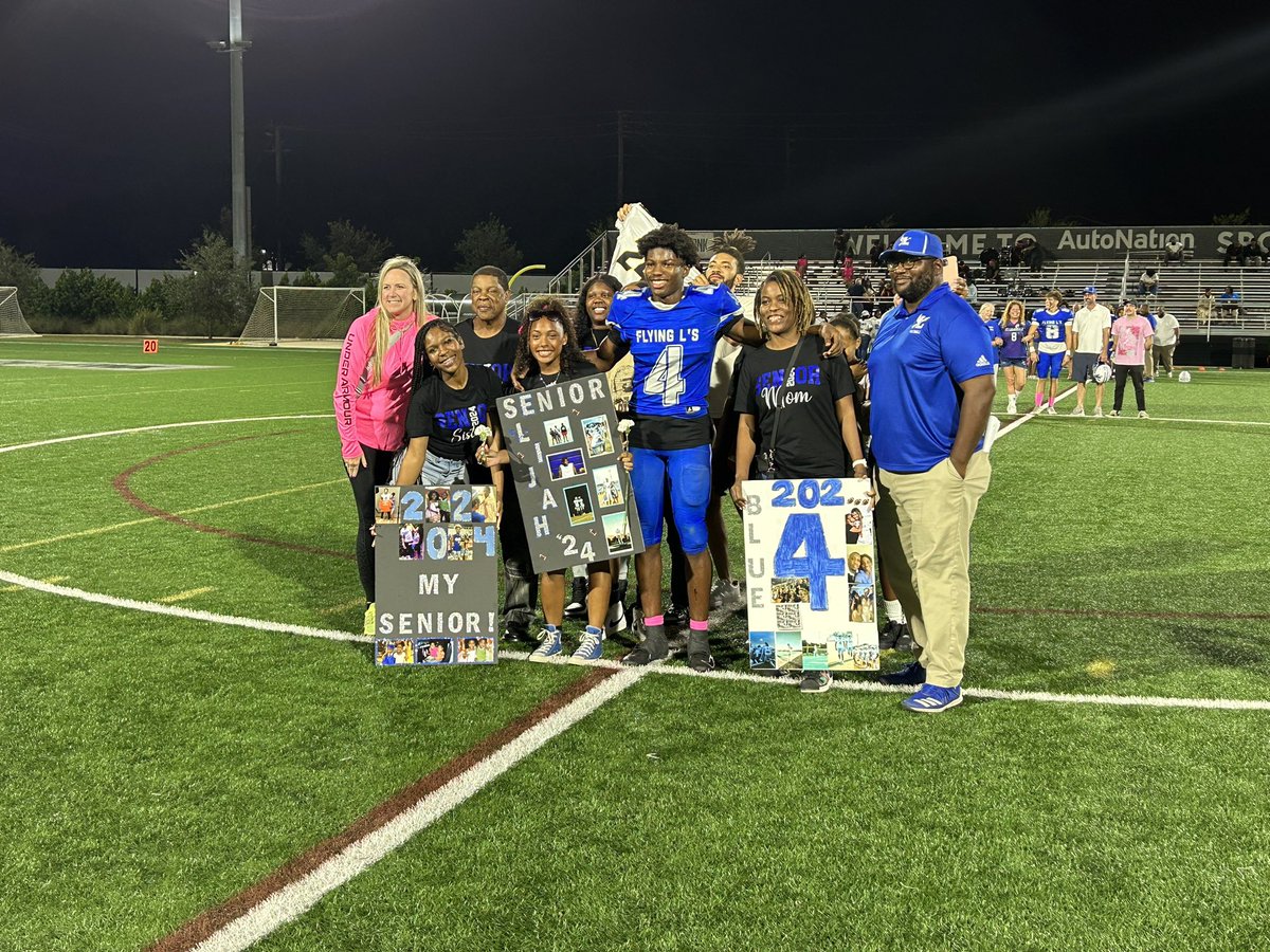 FlhsOfficial's tweet photo. It’s a Senior Night Celebration!!! 
@FlyinglsFB defeats Boyd Anderson 34-10. 💙🤍 https://t.co/M2xhS9K1x3