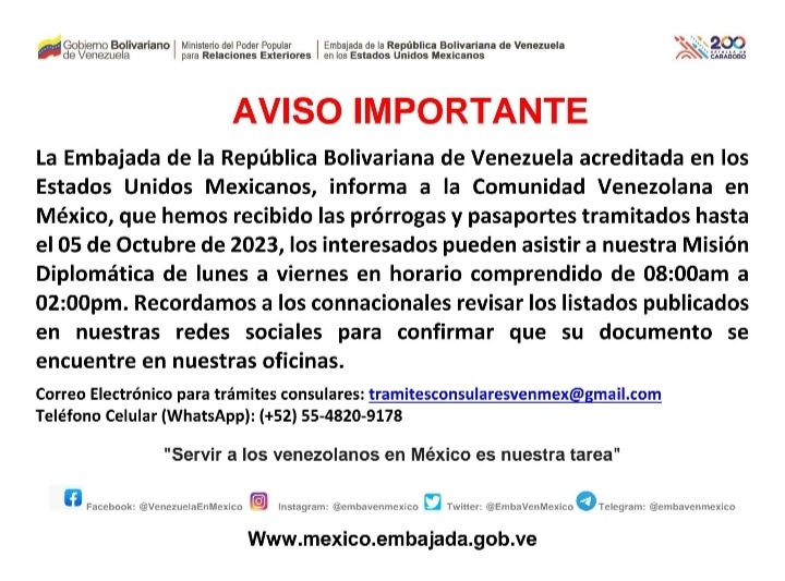 Embajada de Venezuela en México tweet media