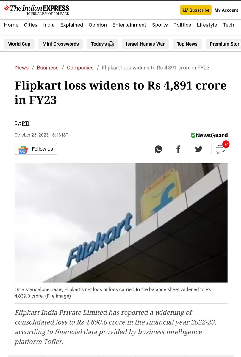 AimraIndia's tweet photo. 📢 Just came across a startling report in leading newspapers! E-commerce platforms claim a record-breaking GMV of 47,000 Crores during the festival sales from Oct 8-15, 2023, which is 19% more than last year's same period 🛒📈

But it's a double-edged sword! The same e-commerce giant recorded its highest-ever loss of 4,890.6 Crores for 2022-23, a whopping 45% increase from the last fiscal year. 📉💰

Respected @FinMinIndia, are we keeping a close eye on how these players navigate through GOI policies? These are more dangerous than the #Chinese players working in a planned manner to sabotage the economy, taking it towards financial dependency. Let's ensure fairness and compliance in this digital age. 🇮🇳💼 
#Ecommerce #FinMin #IndianEconomy

@narendramodi @nsitharaman @PiyushGoyal @nitin_gadkari 
@PMOIndia @IncomeTaxIndia @DPIITGoI @minmsme @MCA21India @GoI_MeitY 

@CAITIndia @ICEA_India @ficci_india @rai_india @OraIndia1 

@Xiaomi @XiaomiIndia @realmeIndia @realmeglobal @Apple @SamsungIndia @Samsung  @OPPOIndia @oppo @Vivo_India  @OnePlus_IN @HiHonorIndia
@NokiamobileIN @reliancejio @GoogleIndia
@tecnomobile