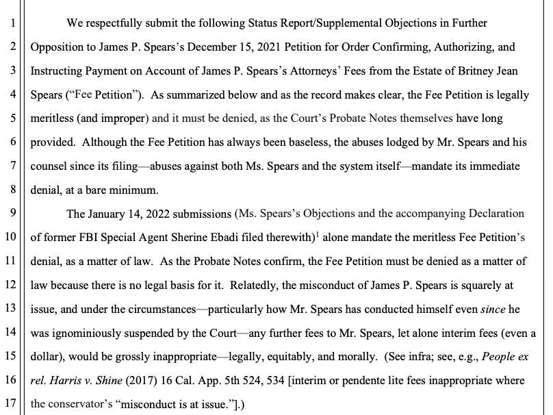 BritneyTheStan's tweet photo. BREAKING: Mat Rosengart has filed a status report urging the court to deny Jamie's attorney fees immediately. #TheWomanInMe https://t.co/GP4GgtdGGT