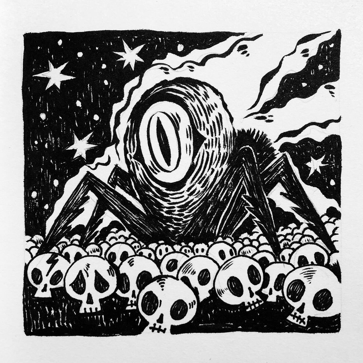 cheketeran's tweet photo. #vdink “Terror cósmico” Tema propuesto por el gran @mikemaese ⚡️💥
•
#viernesdeilustración #vdink2023 #octubre #inkdrawing #ink #calaveritas https://t.co/fQ7A1NCYlT