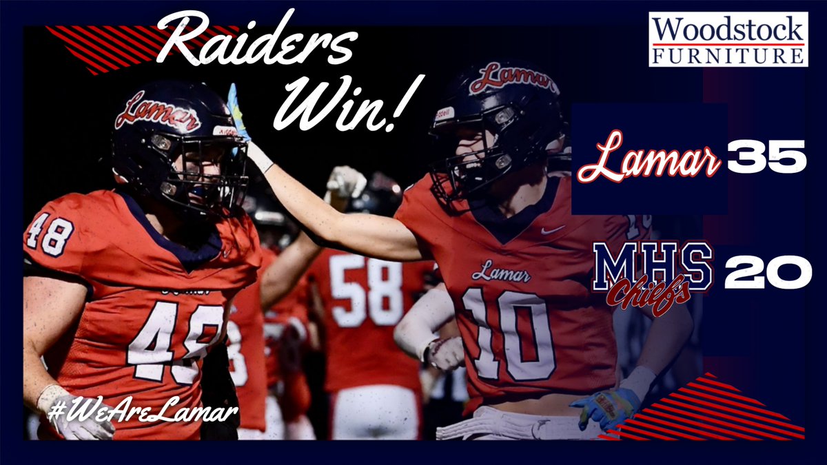 The Raiders take care of business at home against the visitors from Senatobia to advance to the second round of the playoffs!

Raiders will travel to Gallman next week to take on the Copiah Academy Colonels.

#WeAreLamar