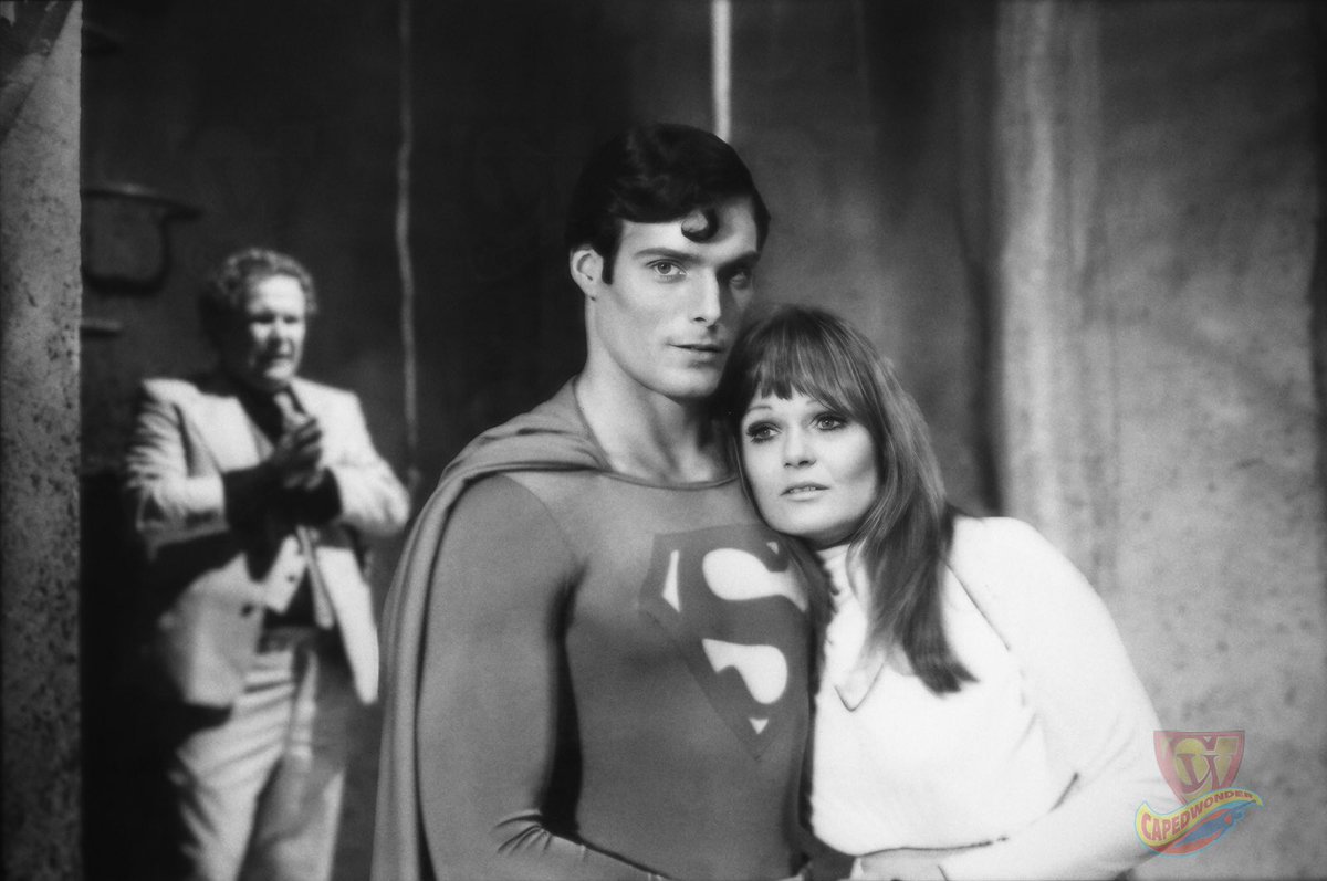 I decided to revisit this photo tonight. The original image is very soft, so I started from scratch and here's the final version. Enjoy! -- Jim Bowers, CapedWonder Editor & Founder #valerieperrine #christopherreeve #superman78 #richarddonner