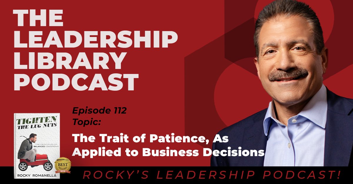 Do you convey a quality of calmness to your people? Rocky talks about this not often talked about, but very important trait. Ep 112 youtube.com/watch?v=3j5NQW…
#patience #businessdecisions #importanceofpatience #patientleader #leadershipprinciples #leadershippodcast #podcast #speaker