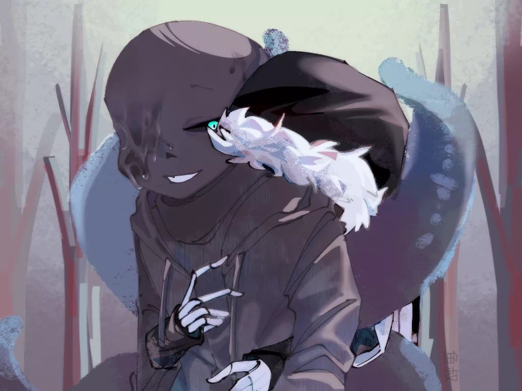 梦呓
#undertale_AU #undertaleAU #undertaleAU絵描きさんと繋がりたい #crosssans #NightmareSans #crnm