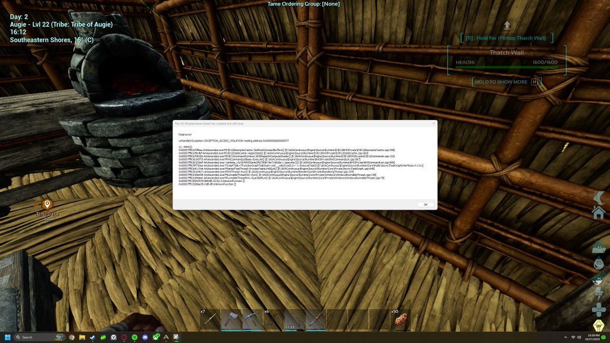Augie1489's tweet photo. @survivetheark @NotDollie @ComplexMinded what is this error? Keep crashing because of it. Is it on my end or is it a known issue? https://t.co/eLwDRyNfxB