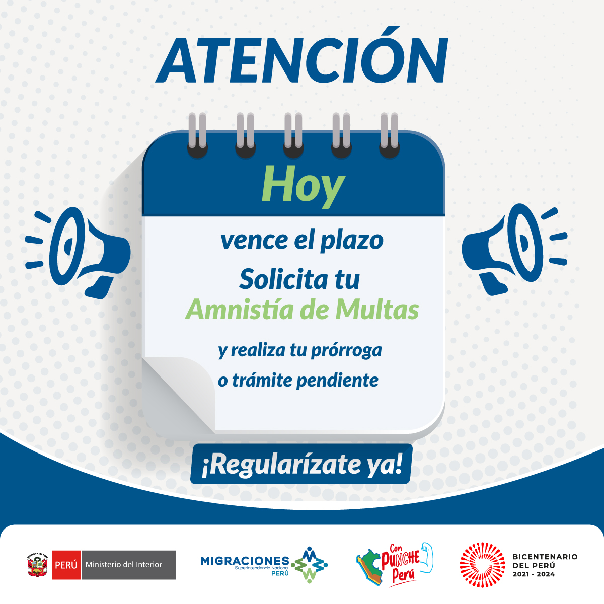 MigracionesPe's tweet image. 🔴 #Atención, #Hoy vence el plazo. Solicita tu Amnistía de multas y realiza tu prórroga o trámite pendiente.
#VideoTutorial: youtube.com/watch?v=rGJUhq…
