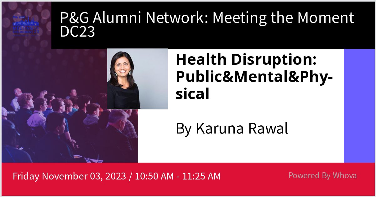 I am speaking at P&amp;G Alumni Network: Meeting the Moment DC23. Please check out my talk if you're attending the event! #DC23 #PGAN #PGAlums #MTMDC23 - via #Whova event app