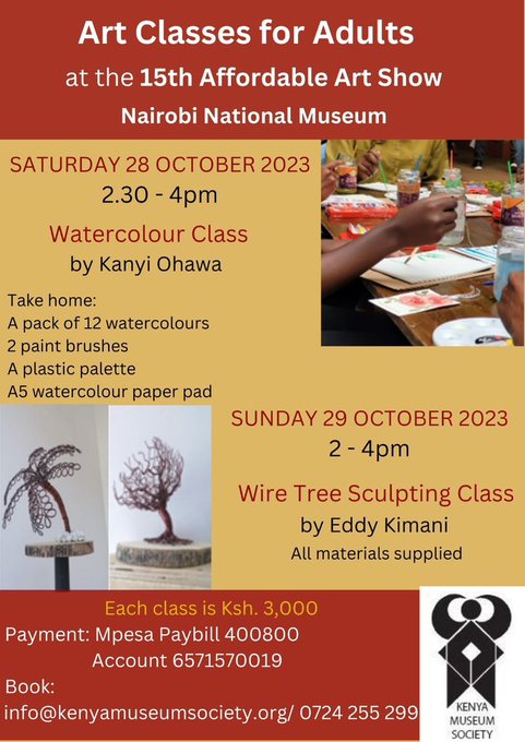AffordableArtKE's tweet photo. Saturday plans?

Today at the #AffordableArtShowKe the wonderful @KOhawa will be running an Introductory watercolor class for adults. 

Places still available https://t.co/UjCTUEc4dN