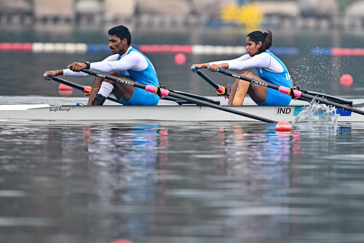 Congratulations to Anita and Narayana Konganapalle for their exceptional Silver Medal in Rowing - PR3 Mixed Double Sculls. Their teamwork and dedication have shone brilliantly! This achievement fills the nation with pride.