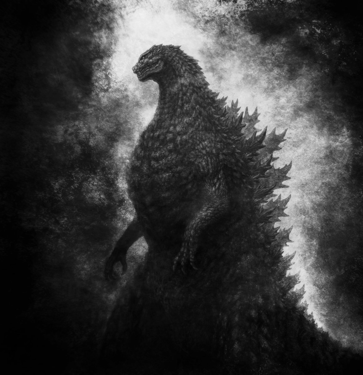 flickerblue1999's tweet photo. 『シン・ゴジラ：オルソ』公開記念に、以前描いたゴジラをオルソ化。

１週間後に控えた『ゴジラ‐1.0』の公開が楽しみです。

#ゴジラ
#Godzilla
#GODZILLA
#ゴジラマイナスワン https://t.co/s8bR18qEsN