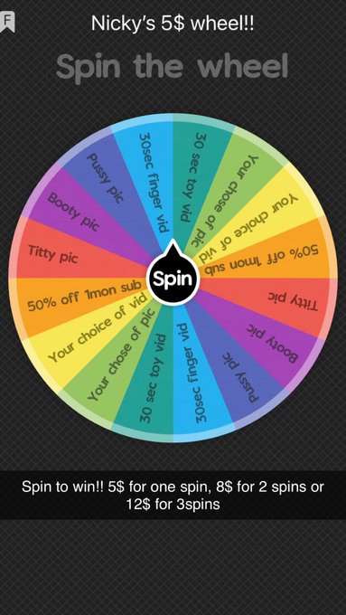 New naughty spin to win wheel!! Dm to play! https://t.co/yPPalwSPem<a href="/tag/anal"class="tags"><span>#anal</span></a><a href="/tag/creampie"class="tags"><span>#creampie</span></a>