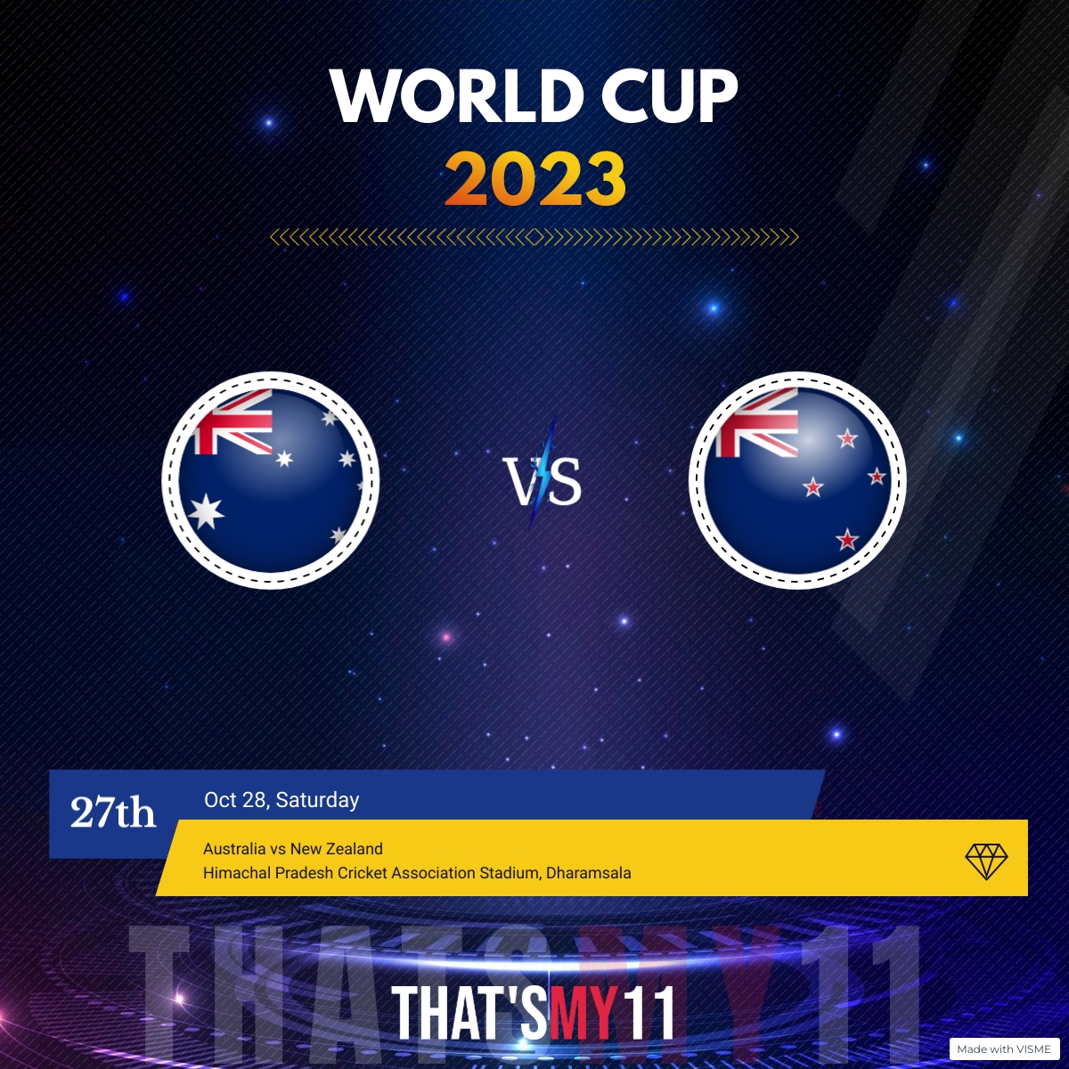 🏏🌏🏆 CWC '23 🇦🇺 vs 🇳🇿 Today (Saturday, 28th October)

🕥 10:30 AM IST @ Dharamsala

👍 Make Your 11 now thatsmy11.com/lobby

#Cricket #AUSvsNZ #CricketWorldCup2023 #CWC2023 #ICC #Australia #NewZealand #CricketAustralia #NewZealandCricket #BlackCaps #FantasySport #ThatsMy11