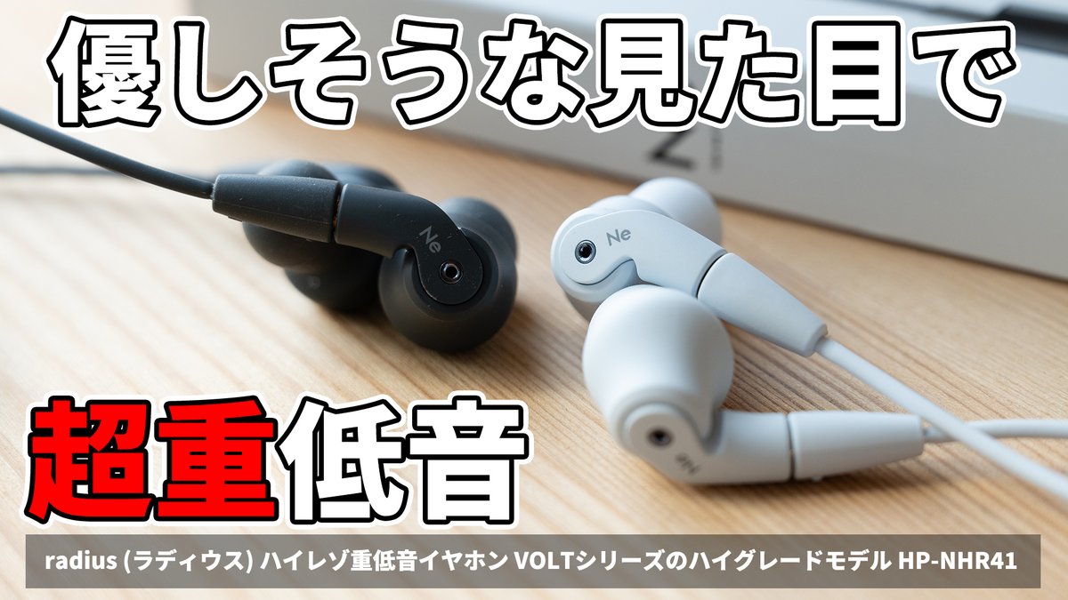 低音めっちゃいい】 #radius HP-NHR41 ハイレゾ重低音有線イヤホン