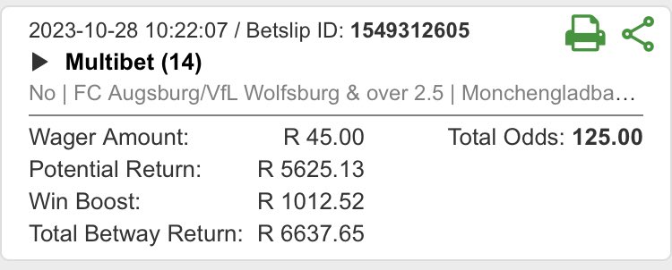 I just placed a bet with Betway. Tap here to copy my bet or search for this booking code in the Multi Bet betslip X5C58A25D betway.co.za/bookabet/X5C58… 🕯🕯❤️🙏🏽🙏🏽🙏🏽🙏🏽🙏🏽🙏🏽