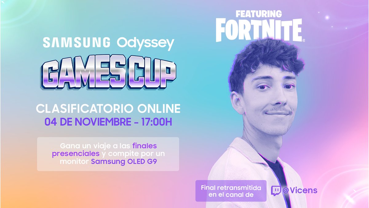 🪐¡Acepta el desafío de la Samsung Odyssey Games Cup!🪐

Apúntate al primer torneo clasificatorio online de Fortnite y vence a todos tus rivales en partidas 1vs1.

Premios:
➡️Un monitor <a href="/SamsungEspana/">Samsung España</a> Odyssey OLED G9
➡️Un viaje a las finales presenciales

arenagg.com/es/competition…