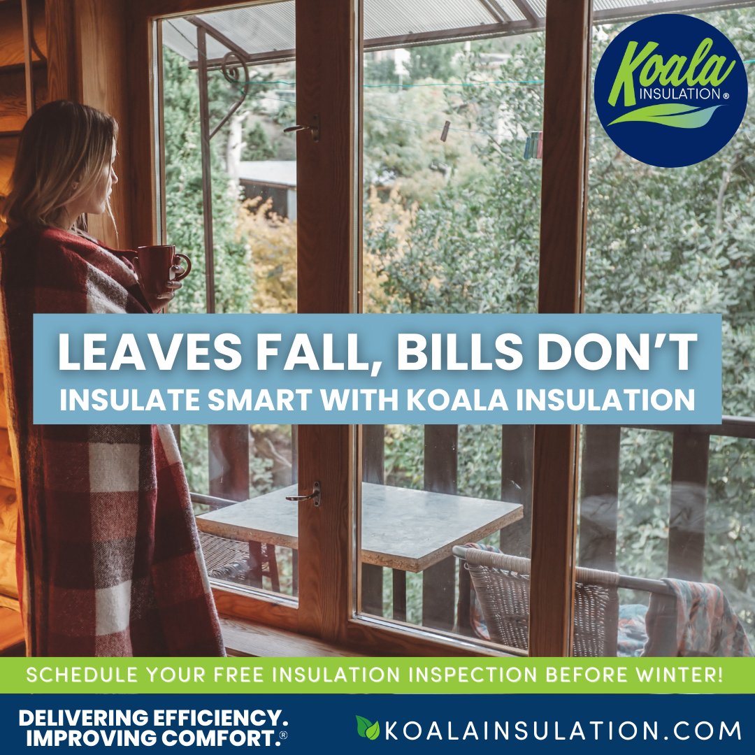 KoalaStLouis's tweet image. Autumn&apos;s here, and you know what that means – it&apos;s time to winterize your home! Let Koala Insulation help you prepare for the colder months ahead. 
#CozyHome #Insulation #KoalaInsulation  #homeimprovement #StLouis #SaintLouis #Missouri #Illinois #winter