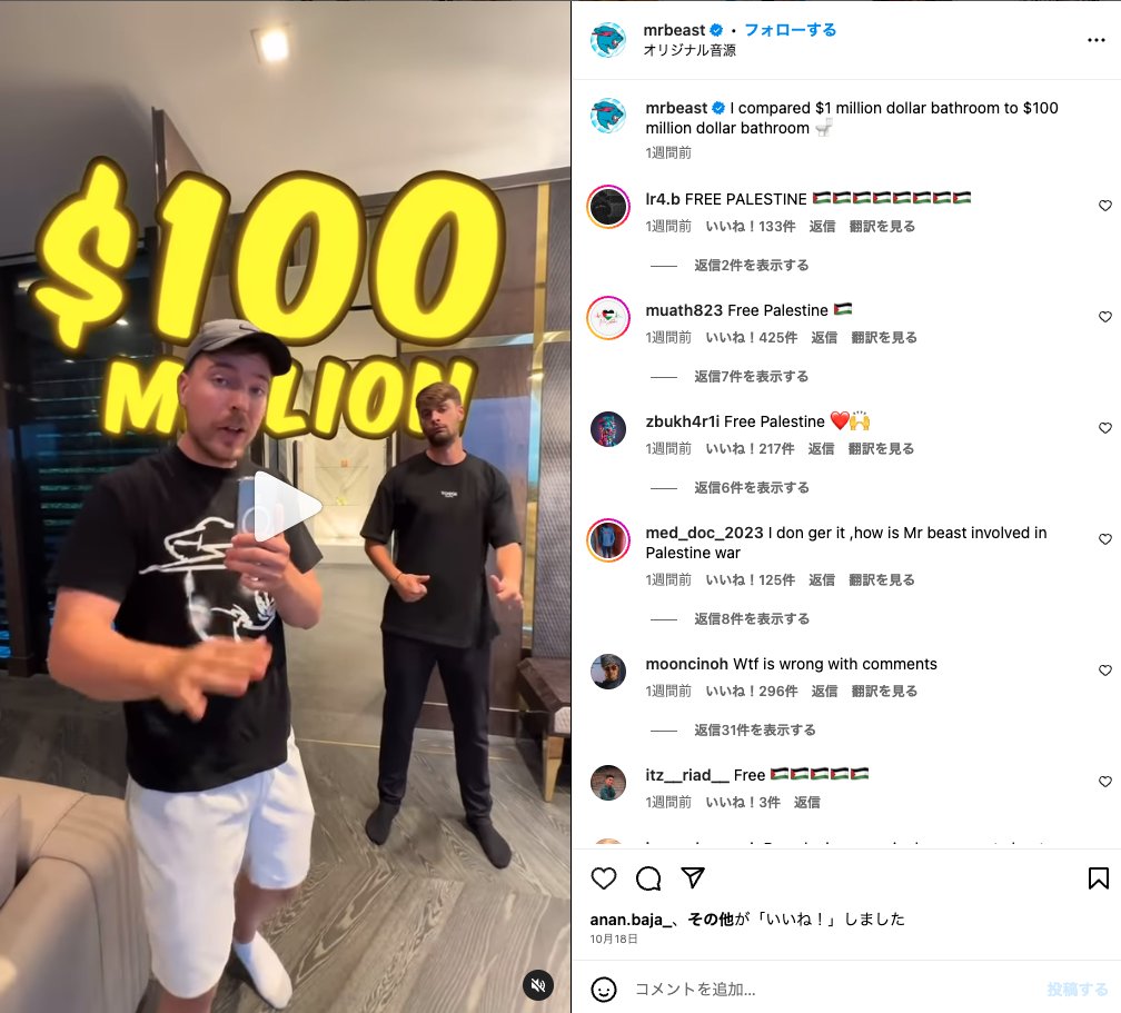 maxY0800's tweet photo. 【1年半で登録者を1億人増やした秘訣】

MrBeastのチャンネル登録者数が2億人を突破

登録者1億人を突破するのに10年
そしてそこから2億人を突破するのにかかったのはたったの1年半...

MrBeastのマネージャーであるReed Duchscher氏が、短期間での登録者1億人増加を可能にした秘訣について語っていました↓
.
.
.
MrBeastが行った施策は下記5点
① 14ヶ国語の吹き替え対応
② 世界の人が理解しやすい企画
③ 投稿頻度UP
④ 他のSNSの活用
⑤ 有名人の器用

それぞれ解説します

① 14ヶ国語の吹き替え対応
視聴者を拡大するため、14ヶ国語の吹き替えに対応
英語を話せる人口は世界人口のたった15%
そのため、この翻訳対応というのがいかに効果的かをMrBeastは理解していました

ちなみに日本の吹き替えはナルトの声優でもある竹内順子さんが行っています
ただ吹き替えに対応するだけではなく、より視聴につながるよう有名な声優さんを器用しています

② 世界の人が理解しやすい企画
MrBeastは世界各国の人でも理解できるような企画が多い
例
▶︎ 1ドル VS 1億ドルの〇〇
▶︎ 〇〇 VS △△ 買った方に〜ドル

お金など、世界共通のものを企画に絡めることで誰が見ても理解できる/楽しめるコンテンツになっています

③ 投稿頻度UP
昨年の投稿本数は16本なのに対し、今年は既に19本の動画を投稿済み
1ヶ月2~3本のペースで投稿しています

「1ドル VS 1億ドル」のような伸びる企画を確立し、そしてそれを擦ることにより投稿頻度の向上・再生数の維持に成功しています

④ 他のSNSの活用
MrBeastはYouTubeだけでなく、他のSNSにも力を入れています
具体的には
▶︎ Instagram
▶︎ TikTok

YouTube動画の切り抜きをしているのではなく、各プラットフォームに最適なコンテンツを作成し投稿しています
YouTubeへの宣伝だけでなく、自身のサービスの宣伝にも活用しています

⑤ 有名人の器用
動画には有名人が複数人登場することも珍しくありません
有名人を起用することの意図は「幅広い年齢層にアピールするため」

有名人の例
▶︎ ドウェイン・ジョンソン
▶︎ トム・ブレイディetc

俳優やスポーツ選手など有名人を起用することで、更に視聴者層を広げることに成功しています

「納得したら終わり」ということを痛感するような内容でしたね
オリジナルの投稿はリプライに貼っておきます