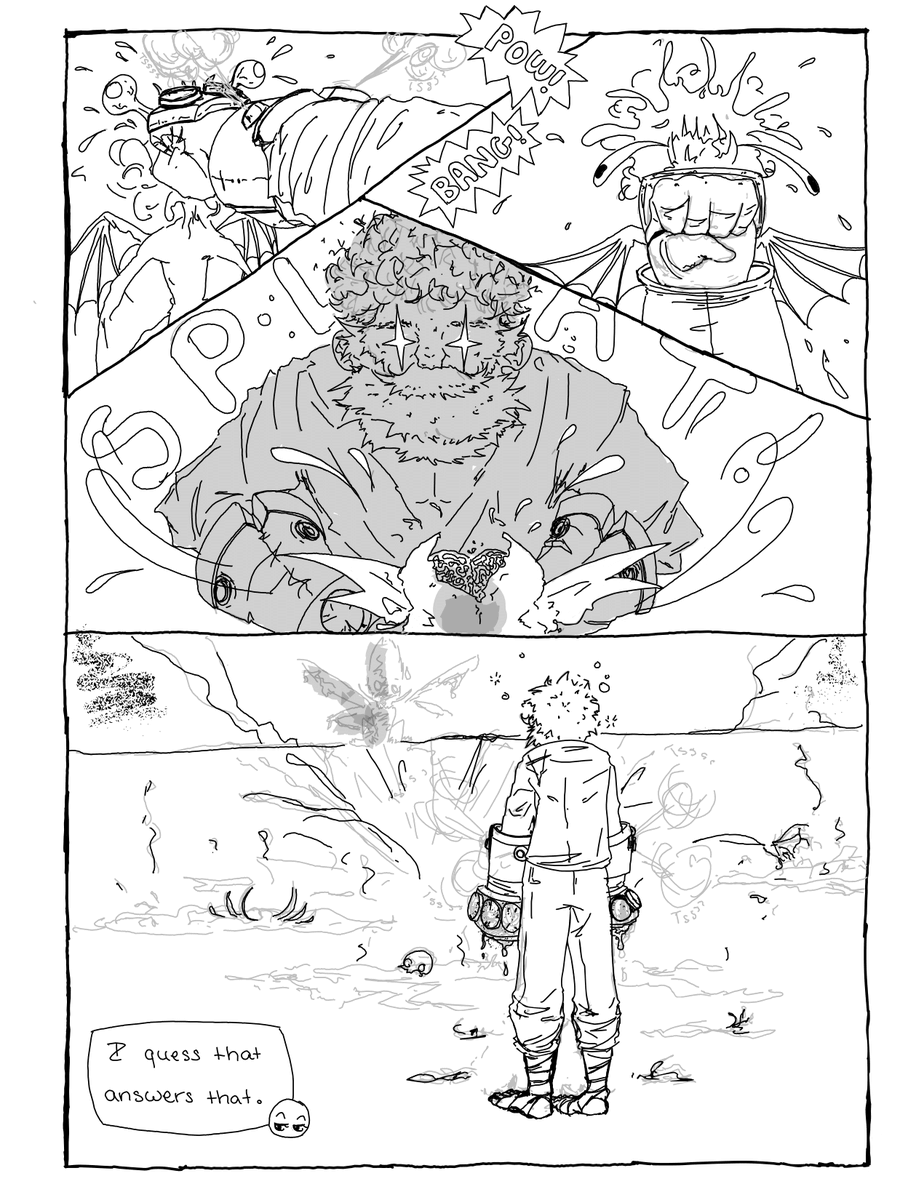 squarejaww's tweet photo. Second comic, this one of our monk (the drunk, homeless-looking man) exploding some imps using his signature move: punch.

I asked his player if I caught Gavin's essence. He said it has the essence of punch. Lol #DnD #dndart #dndmonk #bonedevil #imp https://t.co/9EkRhjtCsF