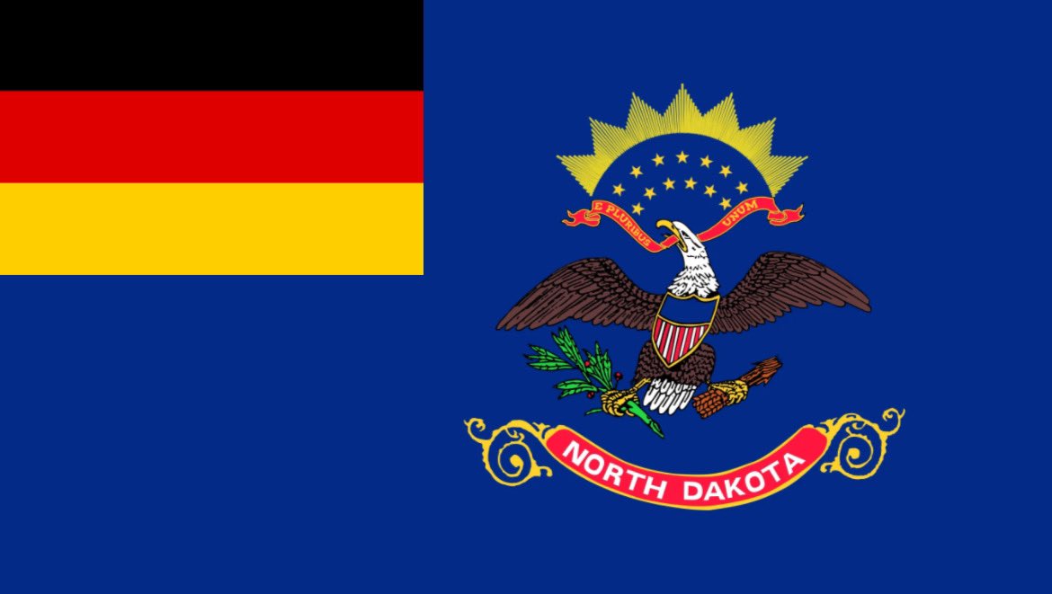 German North Dakota flag I made cause I was bored: 

#AmerikaDeutsche #GermanAmerican #NorthDakota #Flag #heritage