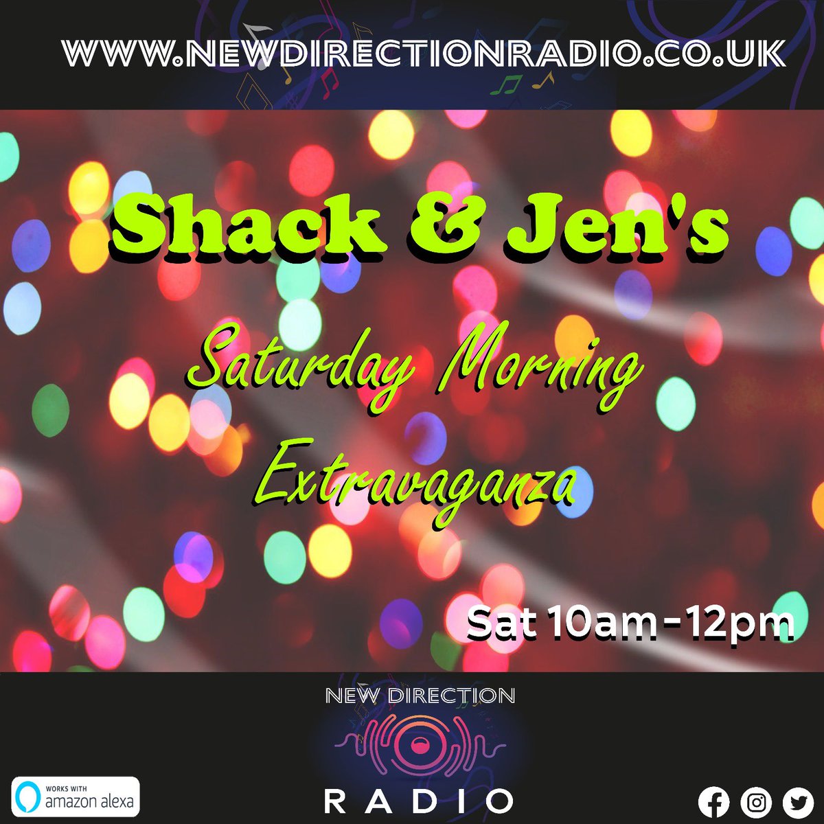 ShacksVrn's tweet photo. 10am till 12 noon today live on New Direction Radio Shack and Jen’s Saturday extravaganza join us for great music great chat and a couple of laughs along the way click the link below or ask your smart speaker to play New Direction Radio. See you at 10am!
https://t.co/K3hkHMOqit https://t.co/VYai6QwIqB