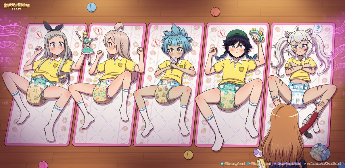 kuma_dasai's tweet image. It's change time in class and all the little kids In femboys daycare club are all ready for their diapie changies! But it seems that the new kid is a bit fussy being put back in diapers.

See the full set ~ patreon.com/posts/commissi…