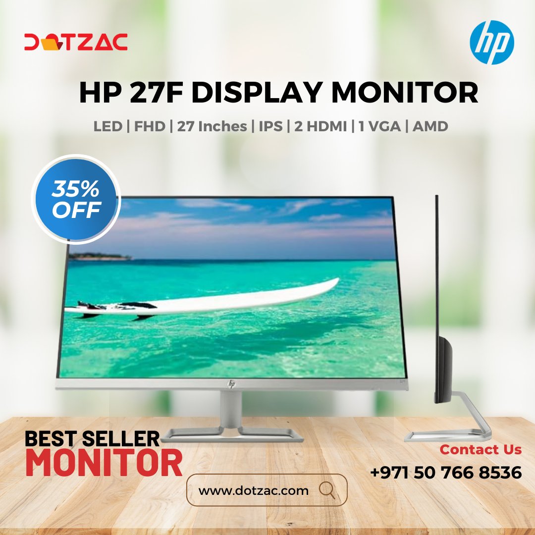 dotzac_official's tweet photo. Crisp Visuals on the HP 27F Display Monitor LED!

💨 Immersive Full HD Experience
🖥 27 Inches of Stunning Clarity
🔌 Versatile Connectivity
🎮 AMD FREESYNC for Seamless Gaming

📞+971507668536
✉️ info@dotzac.com
🌍 https://t.co/0ePUWdGce8

#dotzac #hp #MonitorUpdates #LED https://t.co/cAVO7ITyWu
