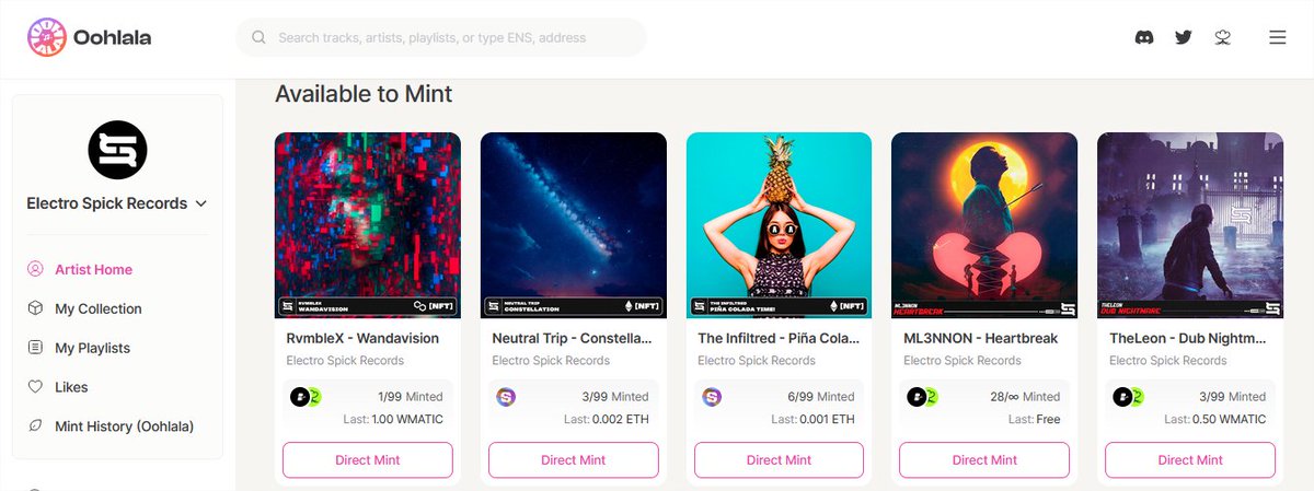 You can find us on <a href="/oohlala_xyz/">Oohlala Web3 Music Player</a> too!

Explore our music and expand your collection with all these hits 🔥

oohlala.xyz/artist/5bc9bc1…

#musicNFT #music #edm #NFTs #NFTcollectibles