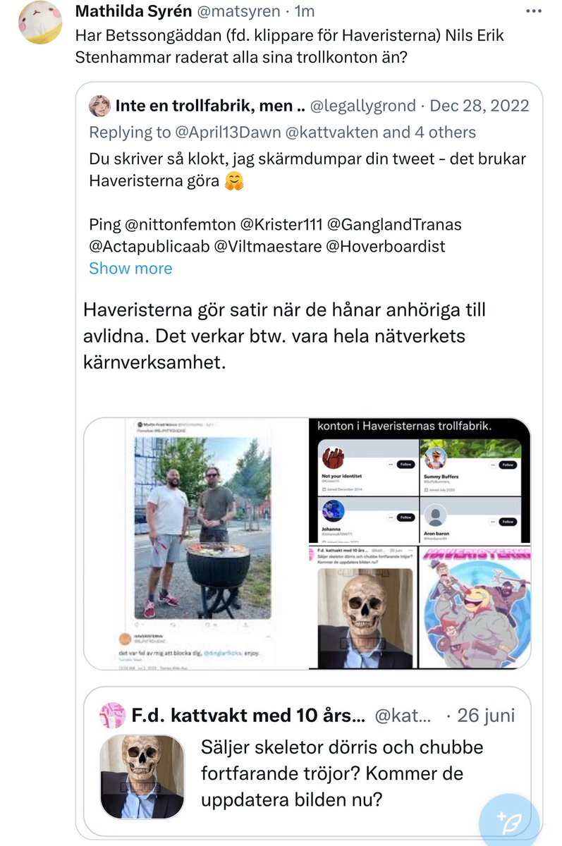 Bra frågor. Tvivlar på det ..