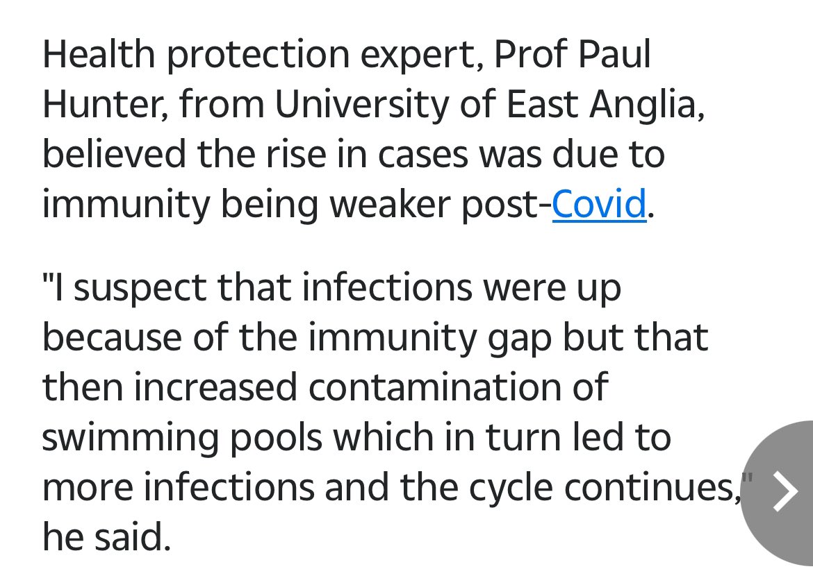 When a “health protection expert” says the reason people are sick from this killer diarrhoea is because people haven’t swam in ENOUGH dirty water, you know we’re in deep shit with this “immunity debt” BS.

JFC… 😵‍💫😱

#BadScience #Health
