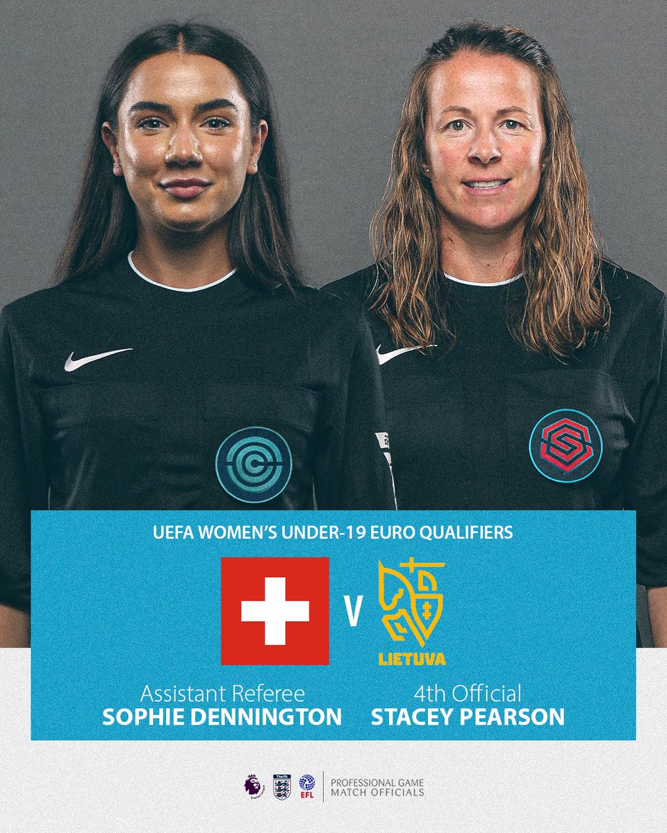 📋 Best of luck to Sophie Dennington and Stacey Pearson, who are involved in #U19WEURO qualifying action today! 💪