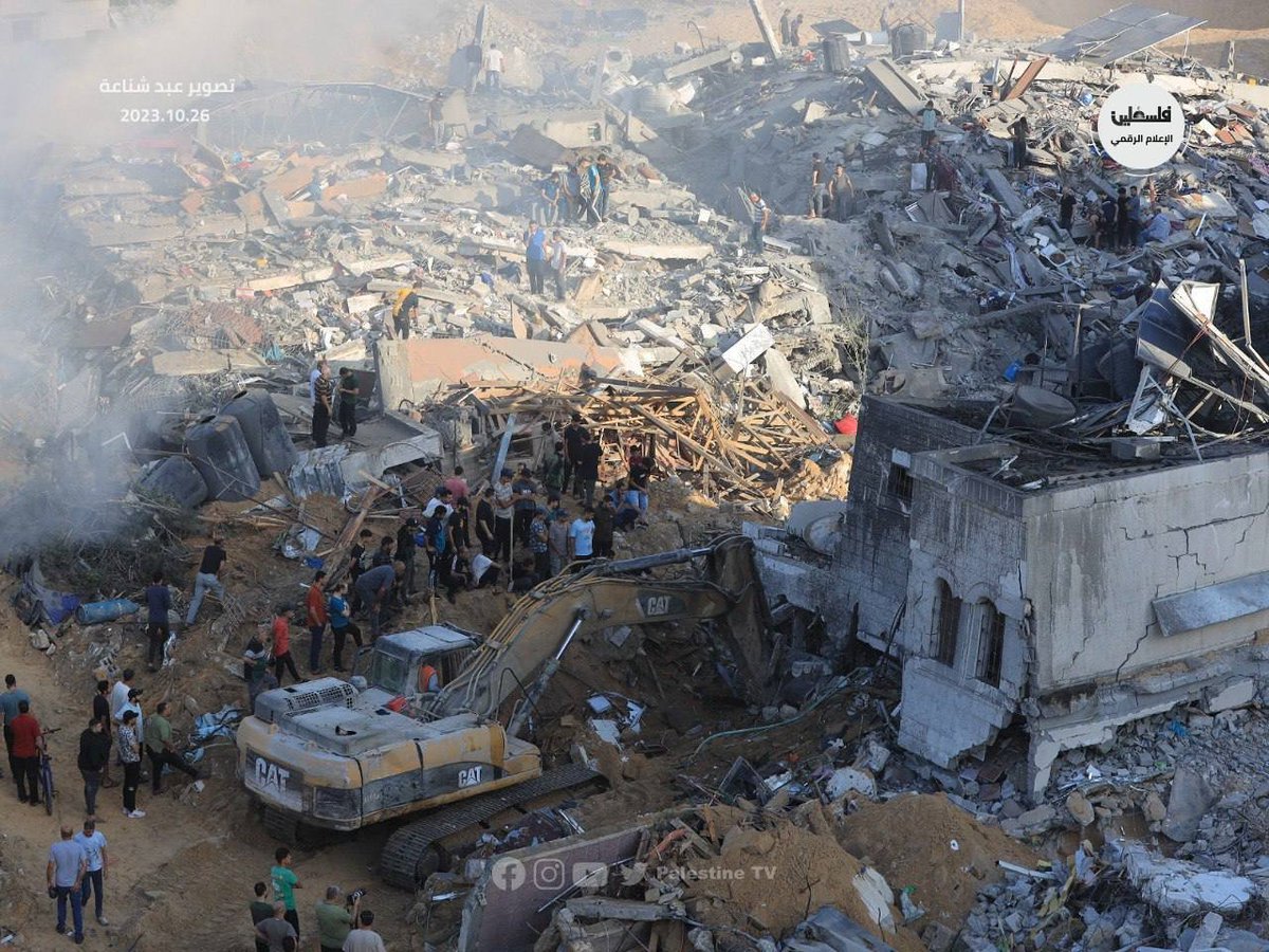 Grief and destruction, Gaza.