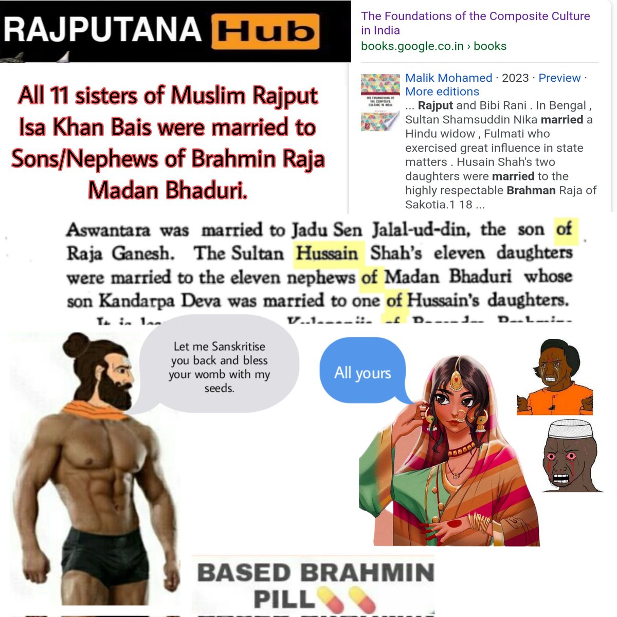 RandputJi's tweet photo. @RLegrouche @Jodhaakbar138 My fellow bundawat Randput ji seems like you are heavily traumatised after seeing Bamans Banging Rajputanis in masses so you started kanging on your illegitimate Daddies. Do you know even Muslim Rajputs were supplying daughters to Bamans in masses. 
Gay Randputana 🏳️‍🌈🙏 https://t.co/QIzkHOybGp