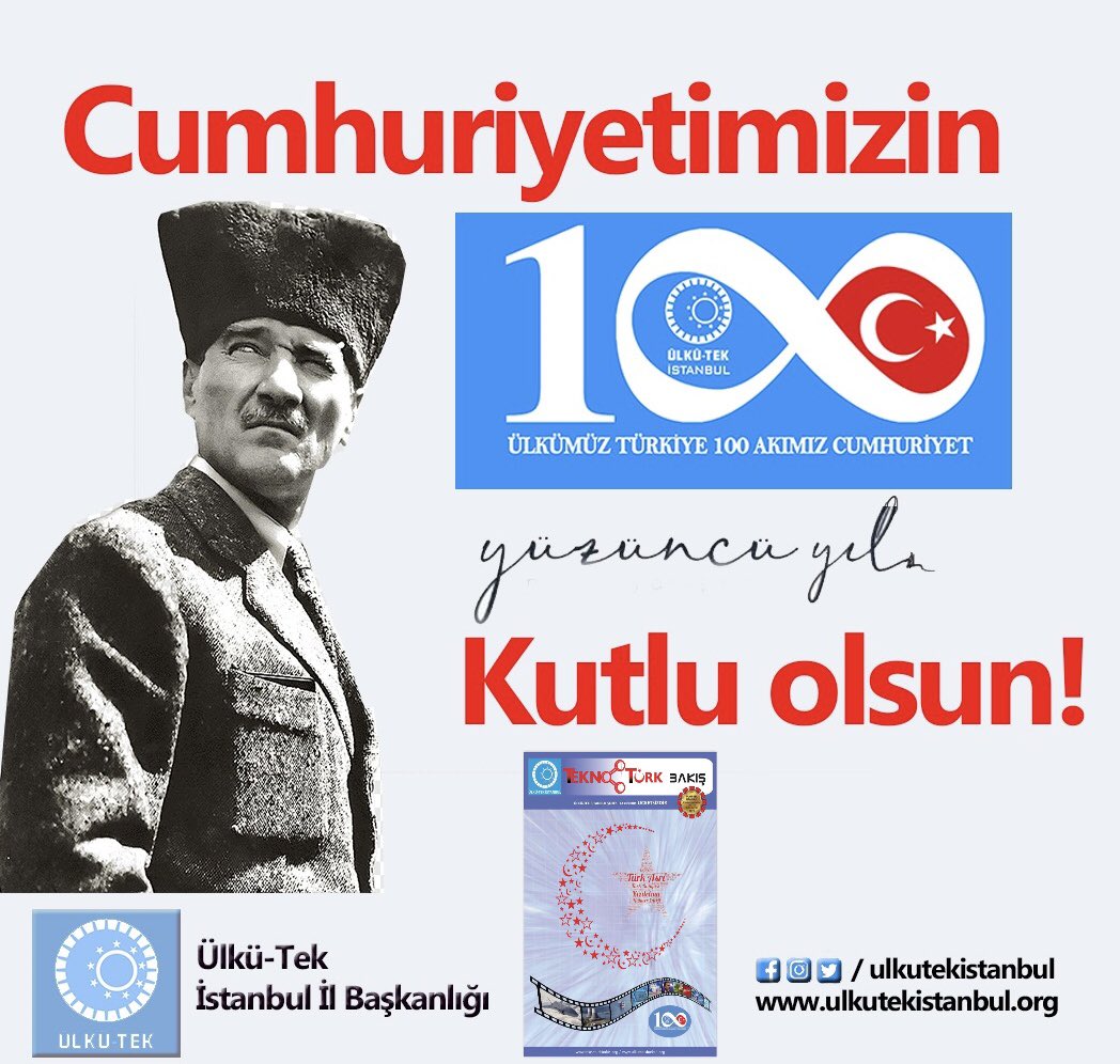 🇹🇷🇹🇷🇹🇷Cumhuriyetimiz 100.Yaşında,Türk Asrı kutlu olsun.
#TürkiyeCumhuriyeti 
#TürkAsrı 
#Ülkütekİstanbul