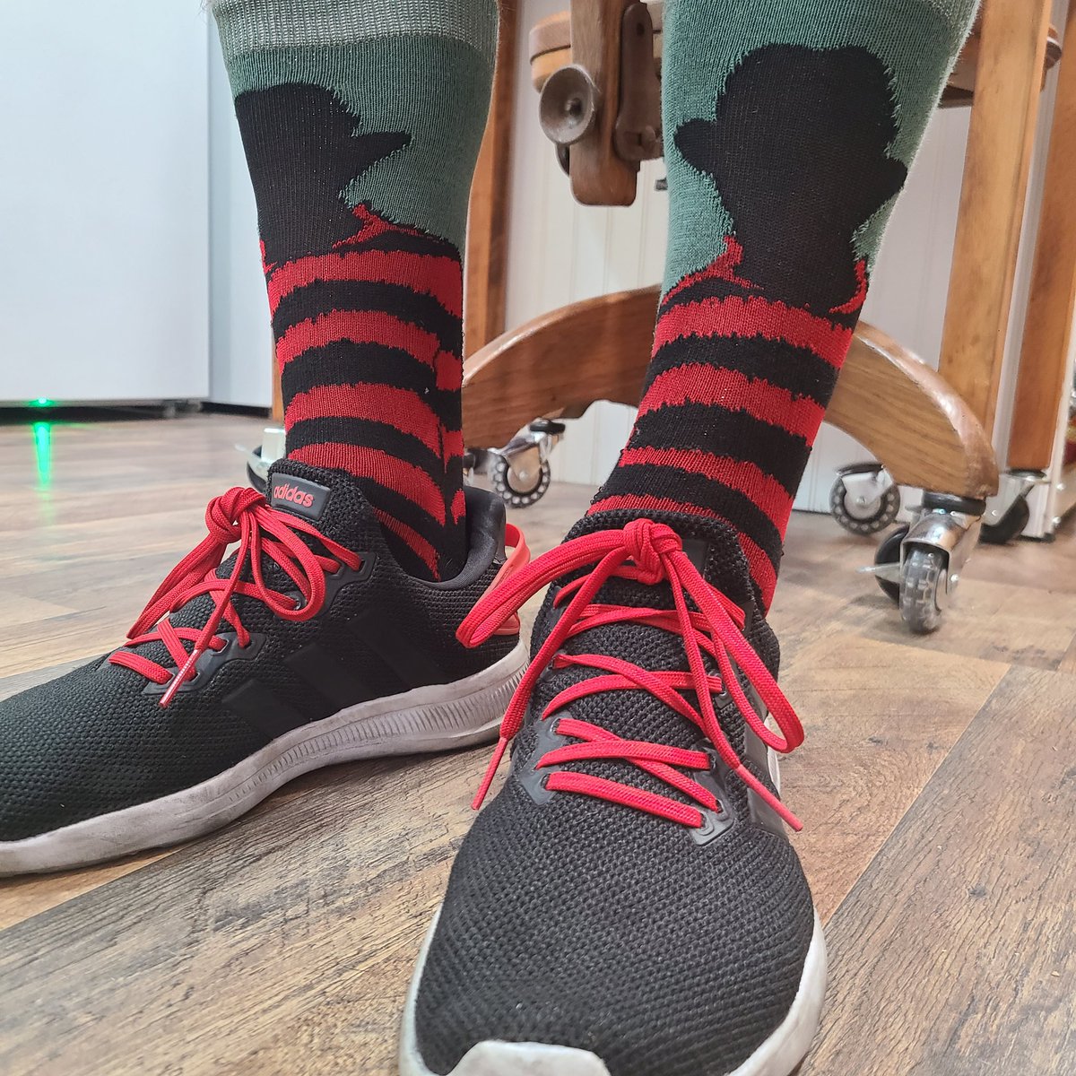These are supposed to be Freddy Kruger socks but all I see is Yoda & Adidas Lite Racer BYD 2.0 #freddykrueger #popculture #socksofinstagram #ootd #shoesofinstagram #adidas @Adidas  #literacer #yesadidas #threestripes #threestripelife