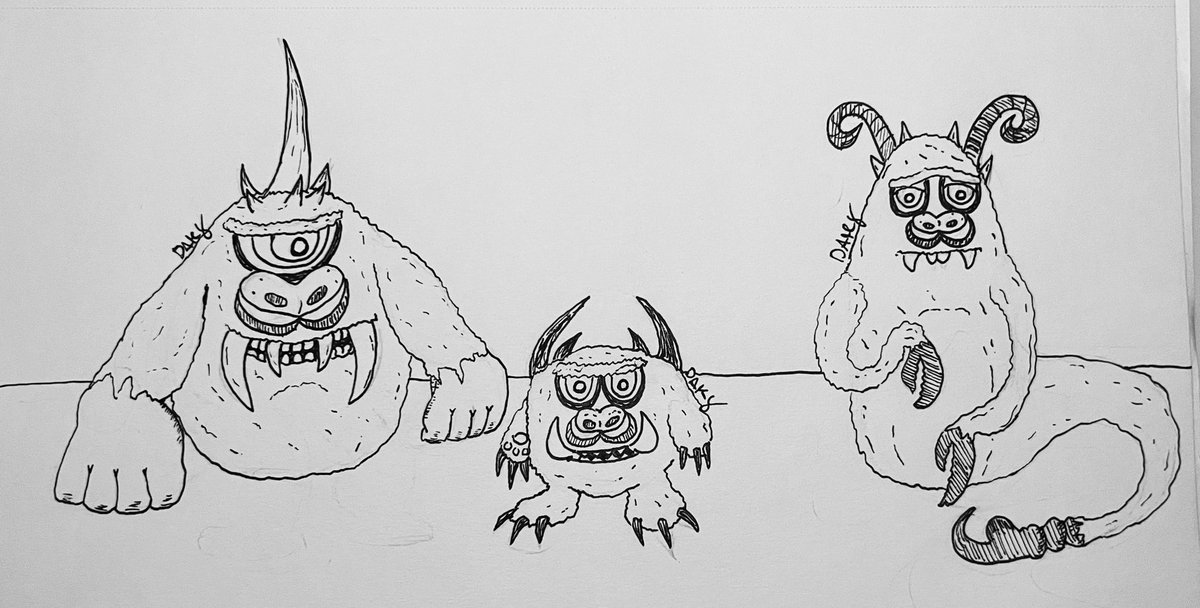 Dakyinator's tweet photo. Here are the mini beast. We all come in many different sizes and colors and them as well. I think they look cute.
— 
Here is a small gallery of bug moments of my life, the theme is moth.

#inktober2023 #julisinktober2023 https://t.co/VTmW1ipDY7