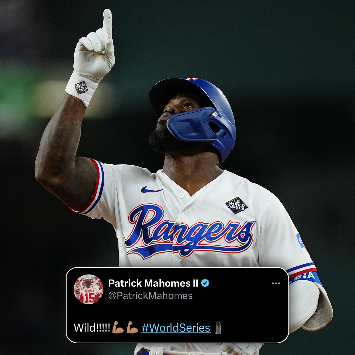 Patrick Mahomes knows ...

ADOLIS GARCÍA. IS. HIM. #WorldSeries