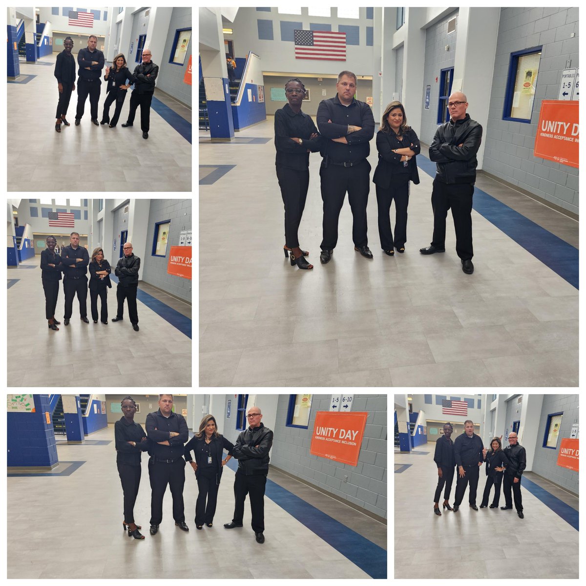 Although some of these pictures show serious facial expressions, The #VLMS Admin Team was excited for Twin Day. Mr Flynn's quote of the day? "Thank goodness being photogenic isn't a job requirement". To clarify, he was only talking about himself! #BoltUp #ThunderNation