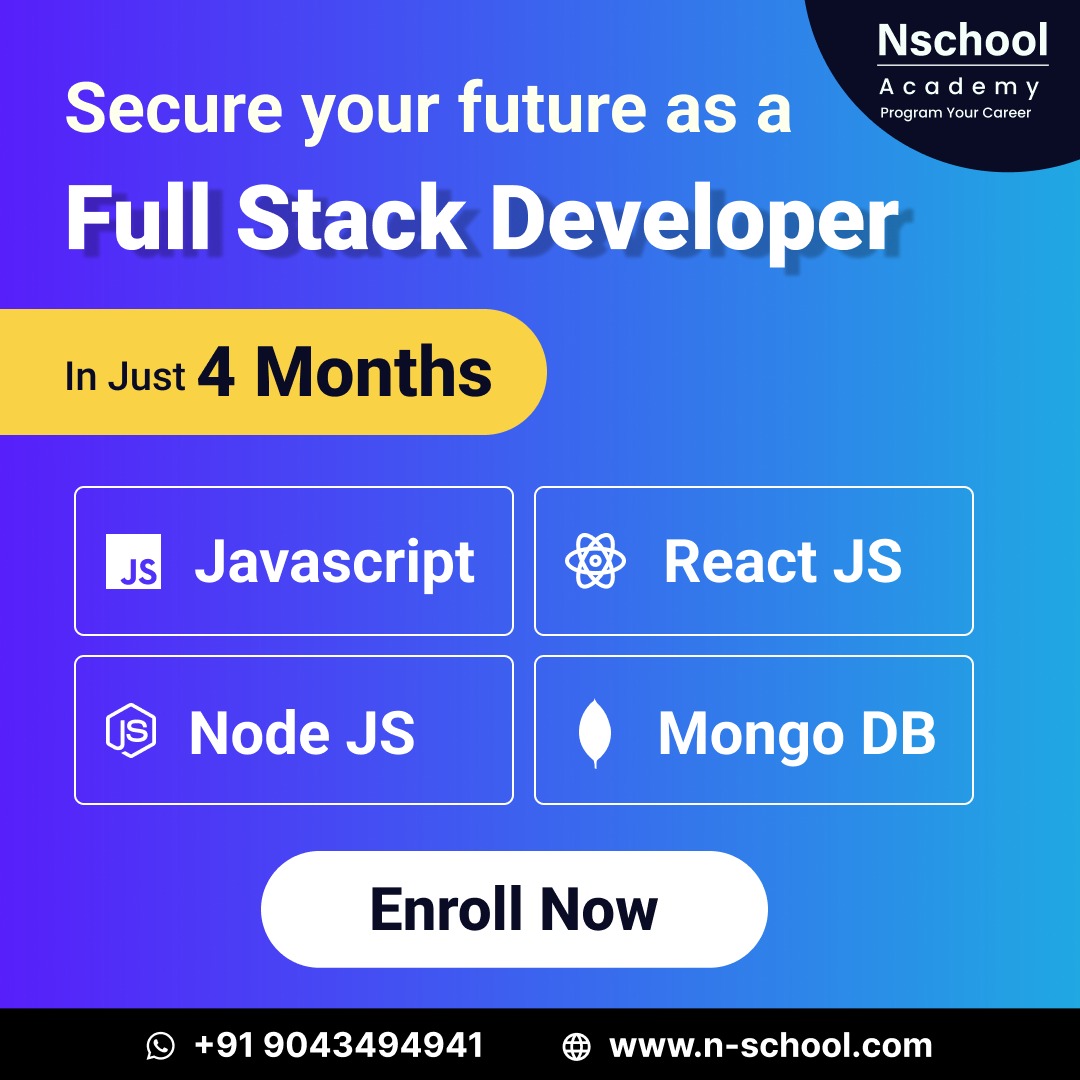 Nschool12's tweet image. Ready to level up your coding skills? Become a full-stack developer and secure your future in just 4 months!
Call:090434 94941
Visit: n-school.com/full-stack-dev…
#fullstackdevelopment #trainingcourse #fullstackdevelopercourse #Fullstacktraining #fullstackwebdevelopment #fullstack