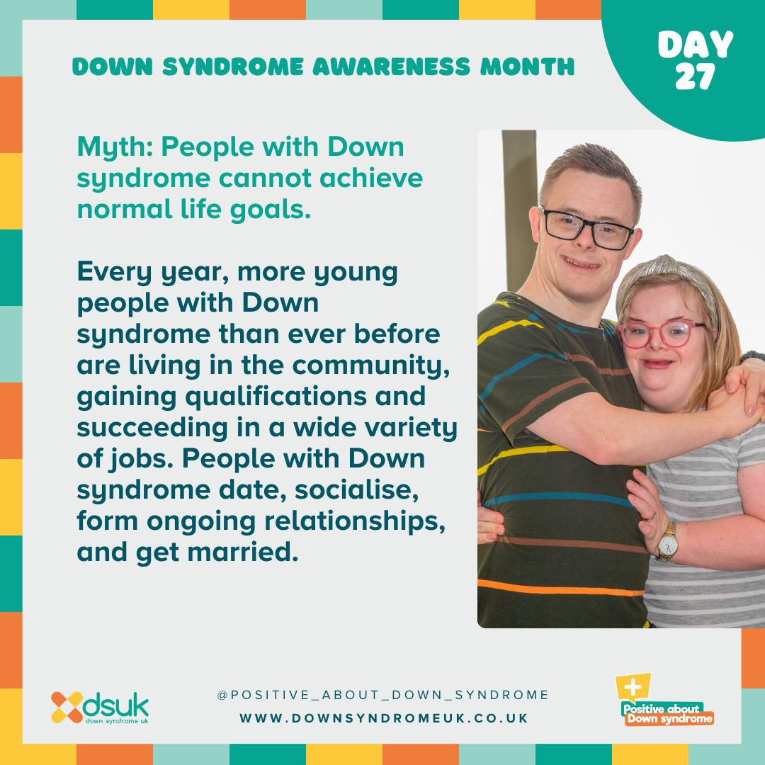 FridasFootsteps's tweet photo. Day 27 #WorldDownSyndromeAwarenessMonth @HeidiCrowter95 and her husband are celebrating 6 years together. As do many people with DS, both have fun jobs &amp; live together. @sarah_gordy is a talented actress, you’ve got Ellie on the cover of Vogue &amp; George on CBeebies! #NoLimitations https://t.co/QIirBJx4LK