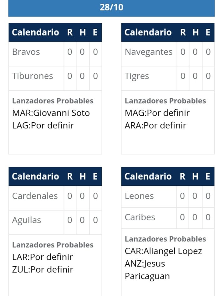 toqueypalagoma's tweet image. Encuentros de la #LVBP del Sábado 28/10/2023

Diseño cortesía @LVBP_Oficial 

#LVBP #2023-2024 #2da semana
