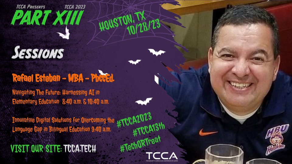Very ready, prepared, and motivated for this spectacular conference. 3 very interesting sessions where the impact of technology in the area of ​​education and future repercussions are measured. #TCCA2023 #TCCA13th #TechORTreath #MyAldine